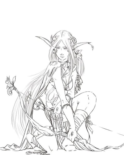 Эльфийка набросок