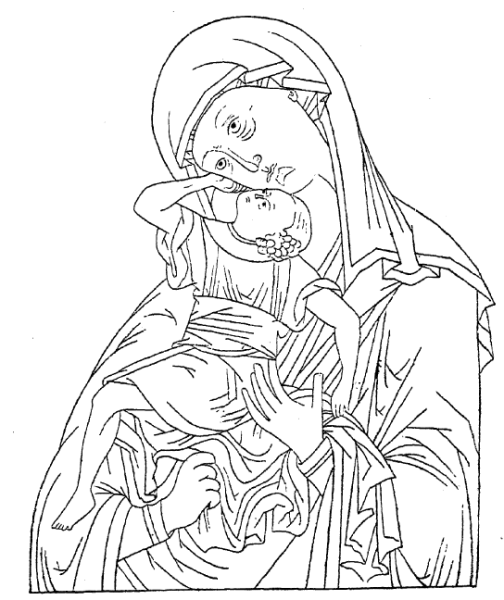 Икона Божией матери прорись