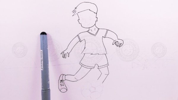 Поэтапное рисование футболиста для детей