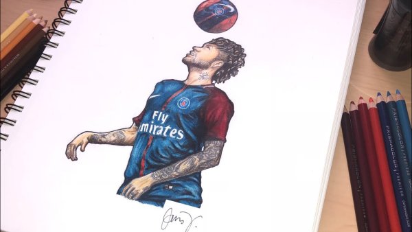 Рисунки Роналдо Месси и Неймар
