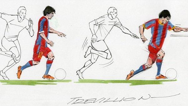 Нога пинает мяч