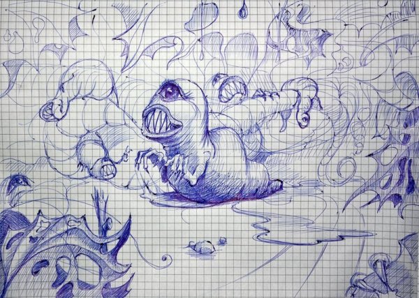 Рисунки ручкой в тетради