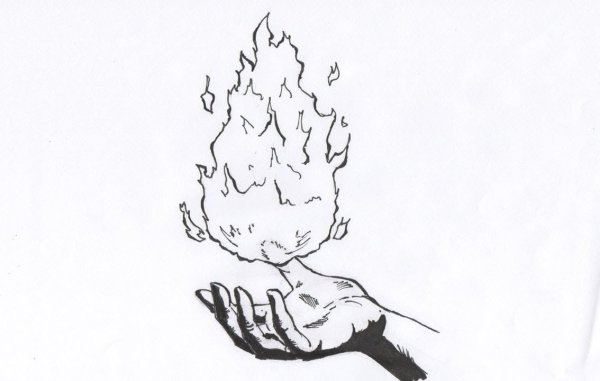 Рисунки для срисовки лёгкие огонь