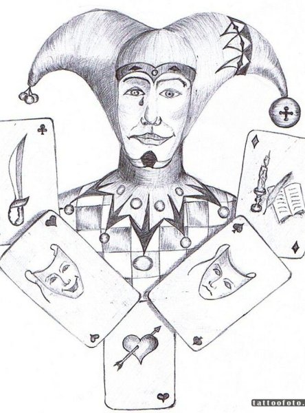 Маска шута тату