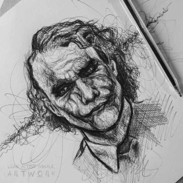 Джокер черной ручкой