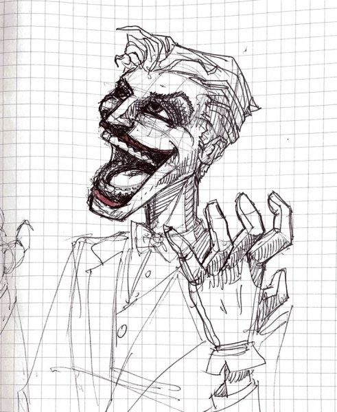 Джокер рисунок карандашом для начинающих