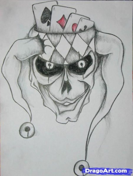 Джокер рисунок карандашом