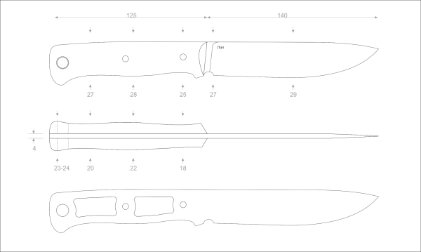 Перьевая ручка сбоку контур