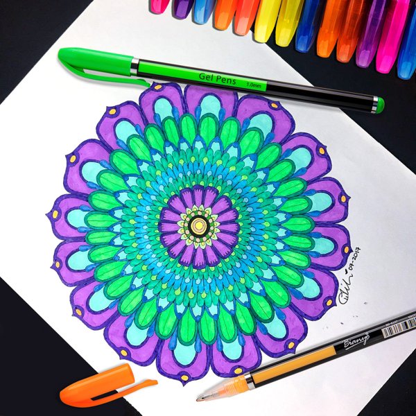 Перо павлина Зентангл