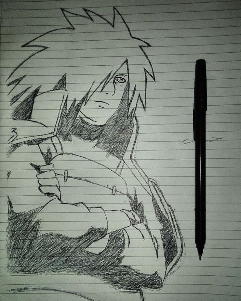 Раскраска аниме Наруто Мадара