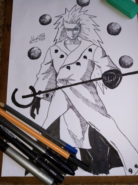 Мадара Учиха карандашом