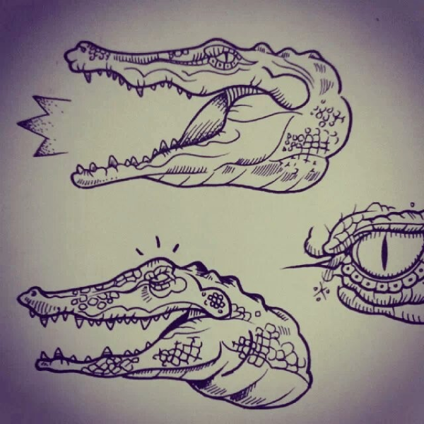 Тату крокодил эскизы