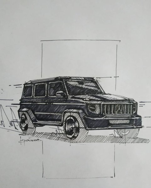 Нарисовать Мерседес Бенц g63 AMG