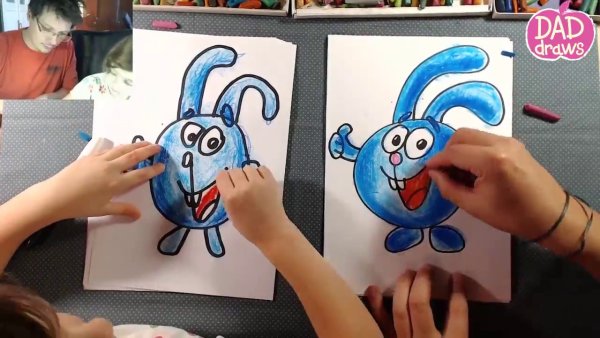 Смешарики рисунок красками