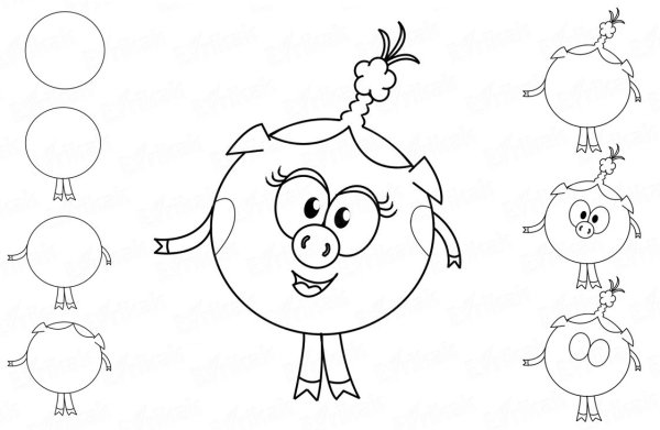 Смешарики Крош трафарет