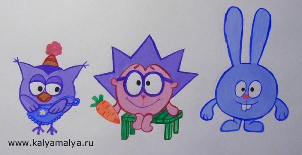 Смешарики рисунки карандашом