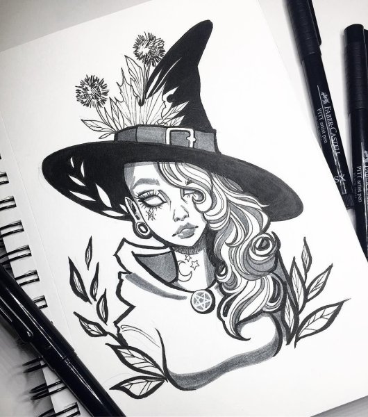 Эскиз ведьмочки