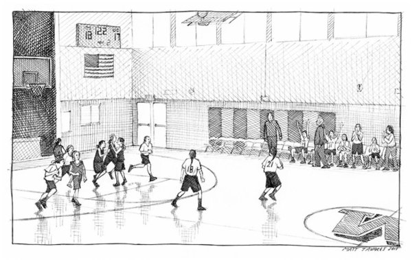 Игра в баскетбол рисунок