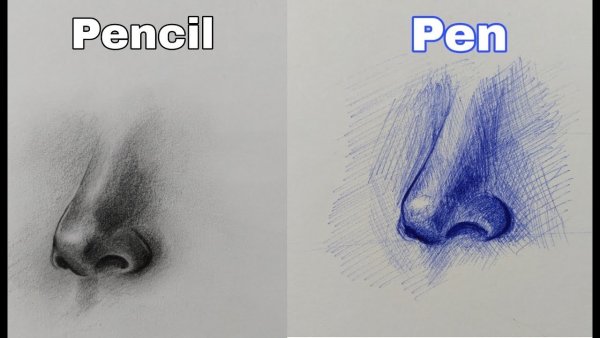 Зарисовки ручкой нос