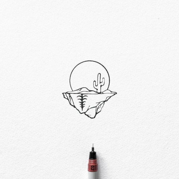 Минимализм черной ручкой