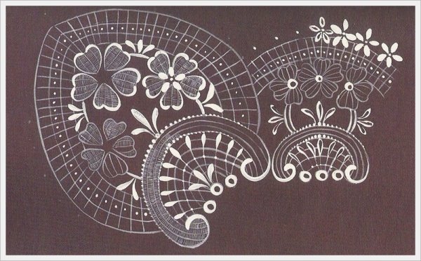 Точечная роспись имитация кружева Ришелье