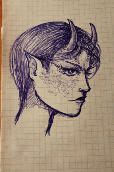 Зарисовки голов ручкой