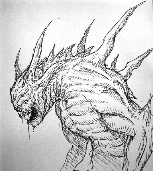 Демон рисунок карандашом