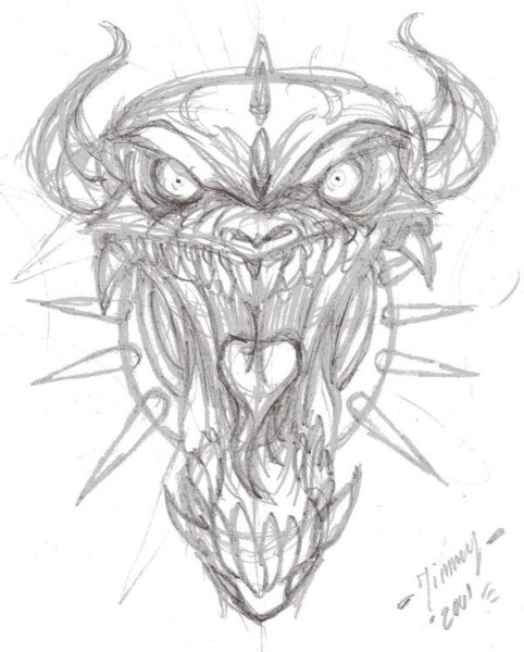 Демон рисунок карандашом