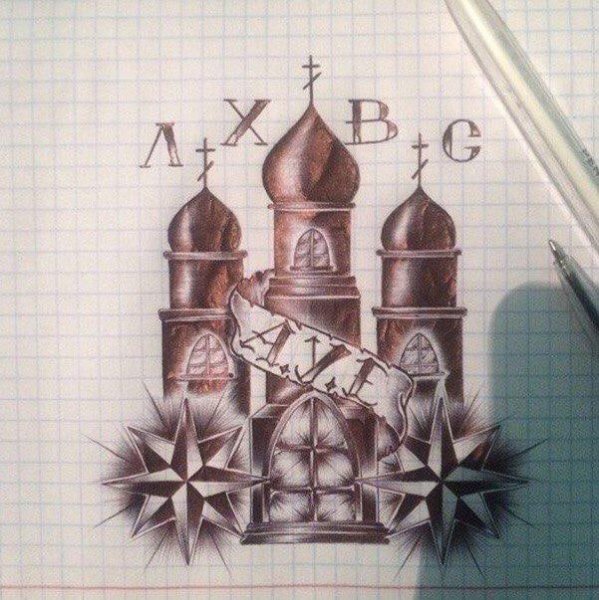 Воровская звезда карандашом