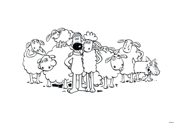 Барашек Шон раскраска
