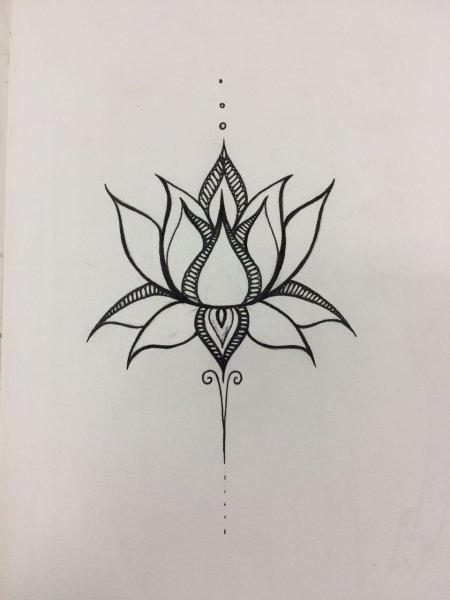 Тату Лотос трайбл
