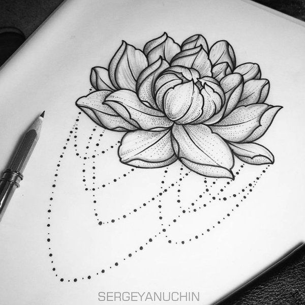 Тату Лотос дотворк