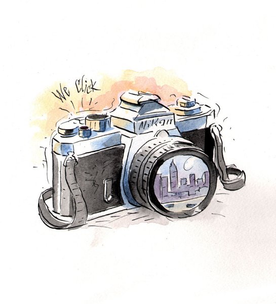 Фотоаппарат акварель