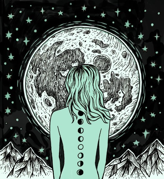 Графика девушка-космос