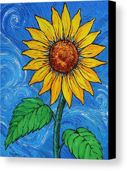 Рисунки на холсте Подсолнухи