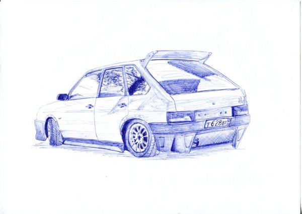 ВАЗ 2113 карандашом