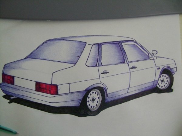 ВАЗ 21099 карандашом сзади