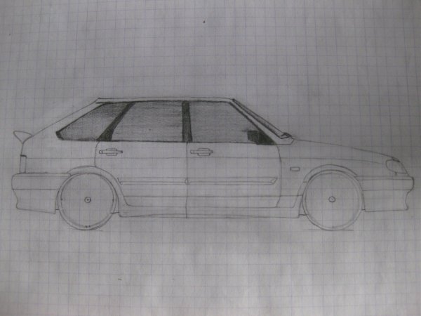 ВАЗ 2114 карандашом