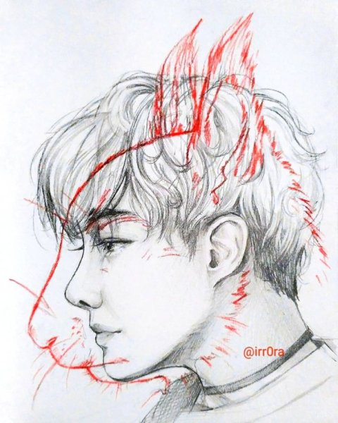 Профиль Тэхена рисунок