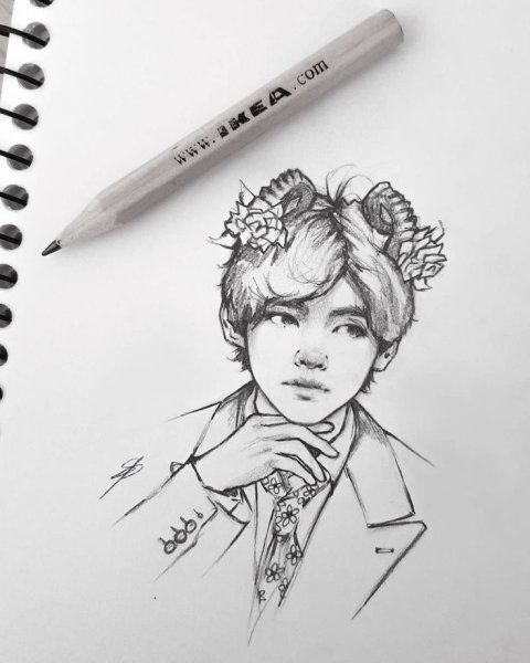 Скетч арт БТС ТЭ