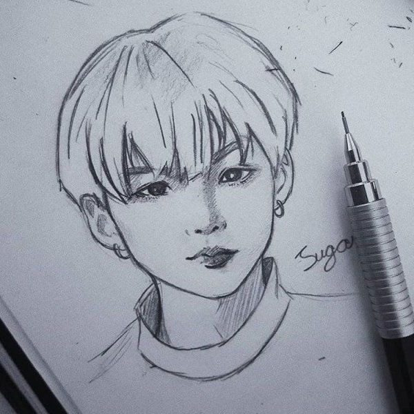 BTS карандашом Хосок