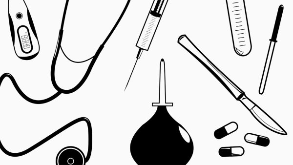 Медицинские инструменты карандашом