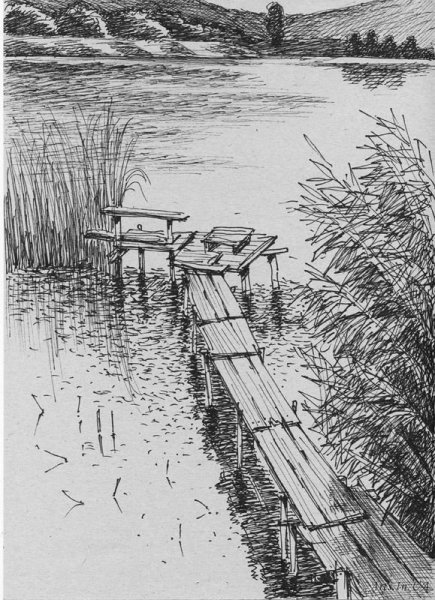 Пейзаж ручкой