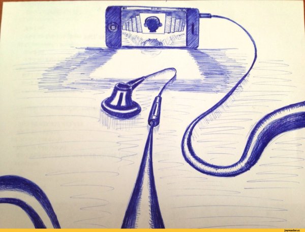 Рисунки для срисовки ручкой синей