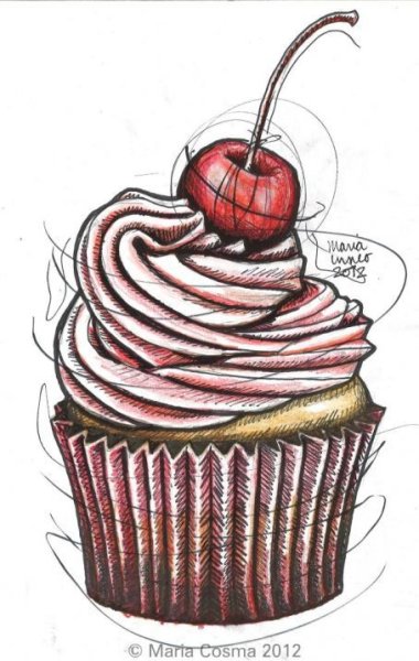 Нарисовать карандашами цветными вкусняшки