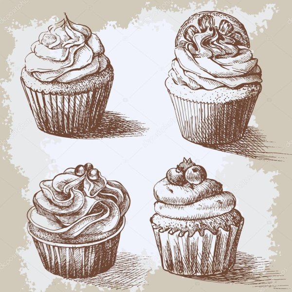 Пирожное в графике