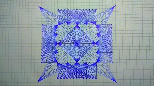 Рисование по клеточкам в тетради ручкой