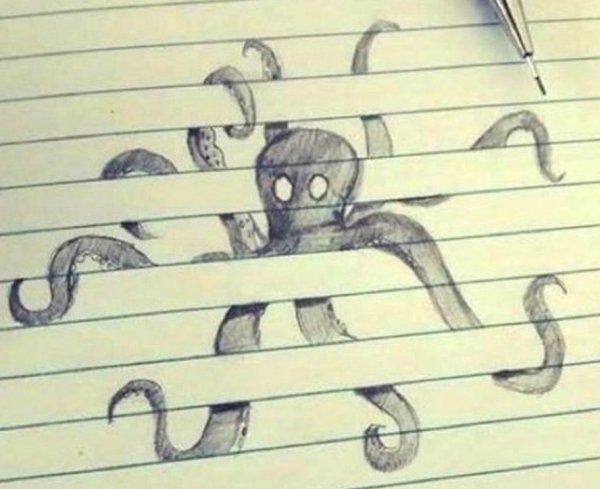 Рисунки в тетрадке