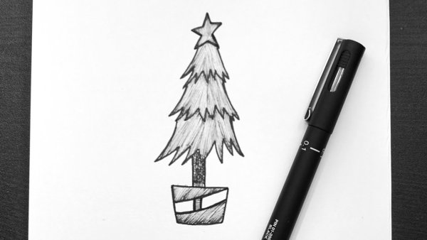 Елка маркерами