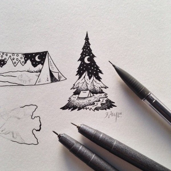 Дерево ручкой